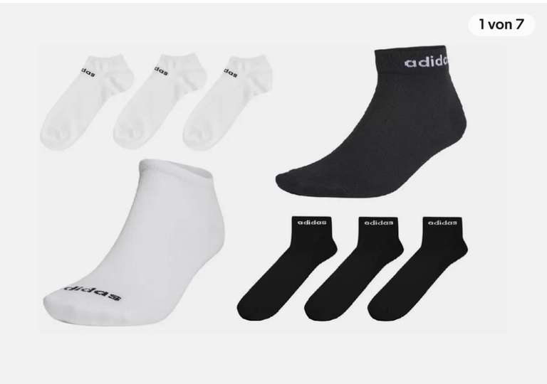 Adidas Socken Übergröße Herren Sneaker Füßlinge Freizeitsocken Schwarz 3-9 PAAR Größe 43-54