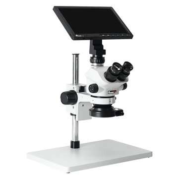 Stereo Mikroskop mit FullHD Kamera und 10" Display 7-50x Trinokular