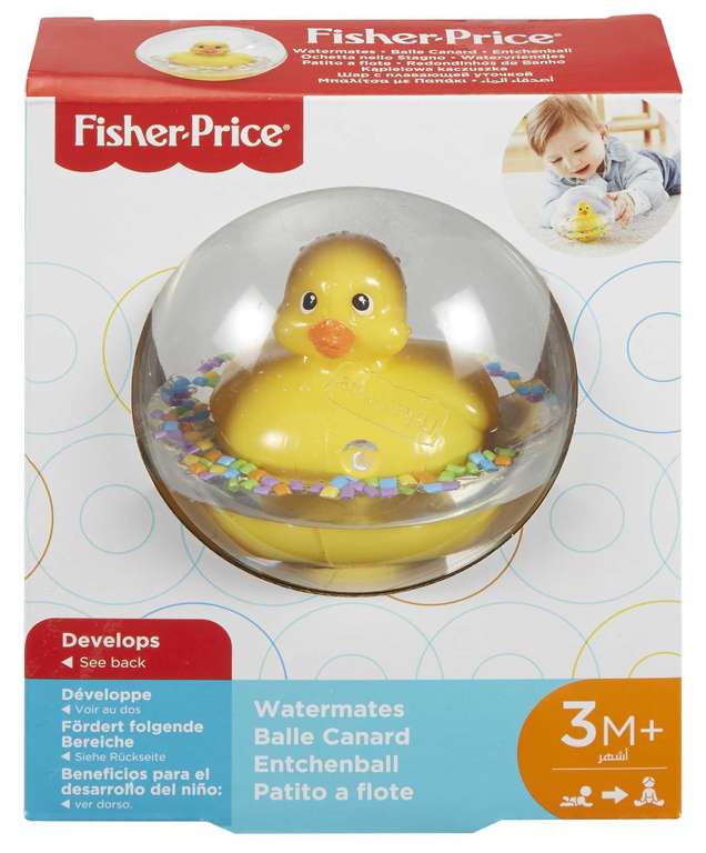 Fisher-Price Water Mates Entchenball | Ente in Kugel mit Konfetti | Babyspielzeug, Badespielzeug 3-6 Monate +, 75676 [Prime]
