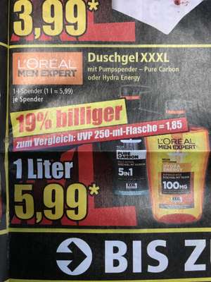 L‘ Oreal Men Expert Duschgel im 1 Liter-Spender