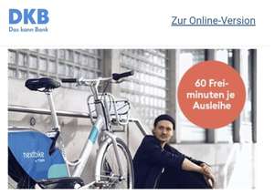 Nextbike[ein Jahr lang pro Fahrt täglich 60 Freiminuten pro Ausleihe!] für DKB Kunden
