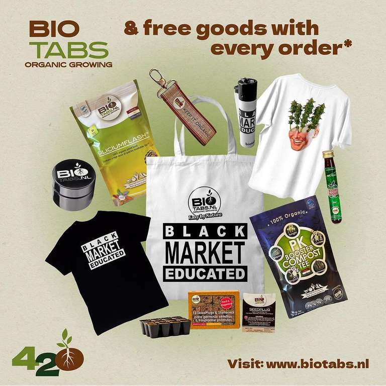 BioTabs 420 Rabattaktion - 25% Rabatt aufs Sortiment + kostenlose Lieferung + Goodies zu jeder Bestellung - organischer Grow Dünger