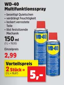 WD-40 Multifunktionsspray 150 ml, 2 Dosen je 150 ml für 5 Euro bei Philipps ab 29.04
