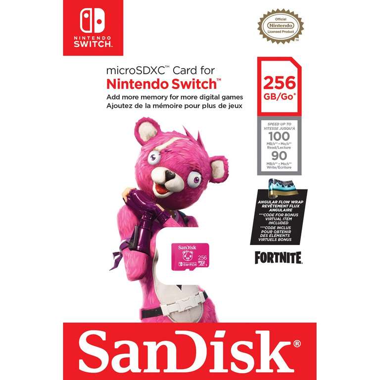 SanDisk microSDXC für Nintendo Switch (2018) 256GB Fortnite Edition inkl Flow Wrap Skin Code
