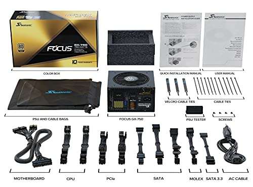 [Amazon] Seasonic FOCUS GX-750 Vollmodulares PC-Netzteil 80PLUS Gold 750 Watt