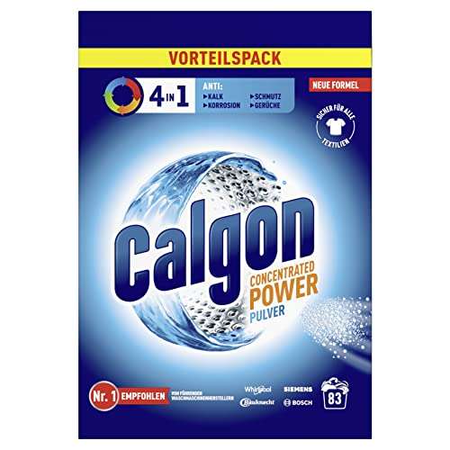 Calgon 4-in-1 Power Pulver – Wasserenthärter gegen Kalkablagerungen, Schmutz und Korrosion in der Waschmaschine 2,075 kg [PRIME/Spar-Abo]