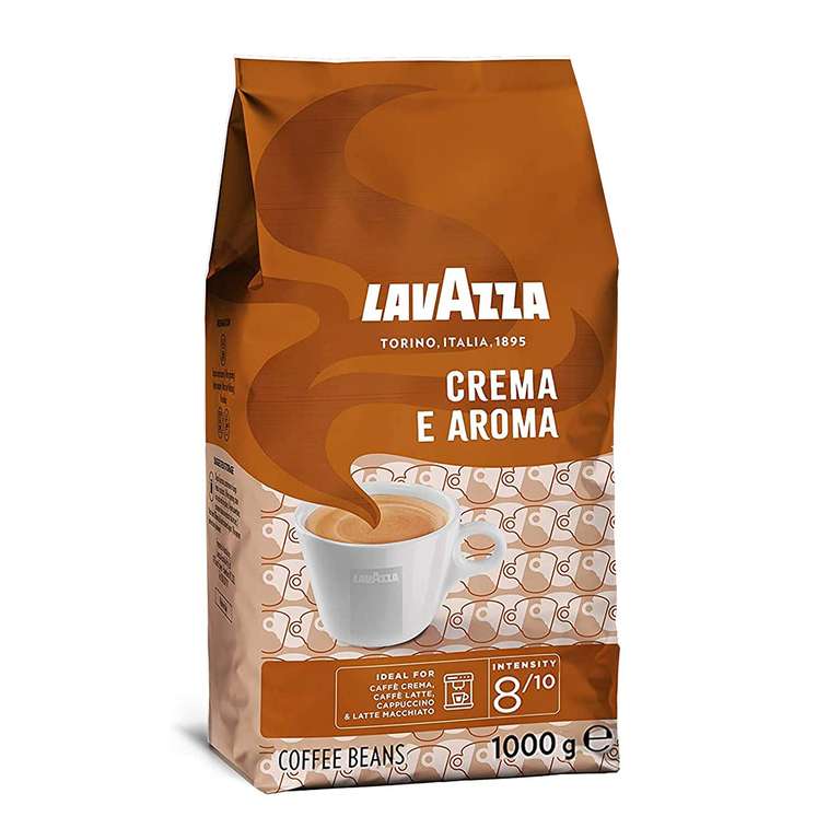 [Prime Spar-Abo] Lavazza Caffè Crema e Aroma, 1kg-Packung, Arabica und Robusta, Mittlere Röstung