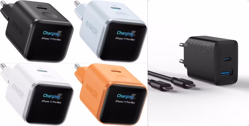 Anker Nano 45W USB-C GaN-Ladegerät mit Smart Display + Gratis Anker 20W USB C Ladegerät (mit 150cm USB-C Kabel) | Amazon Prime
