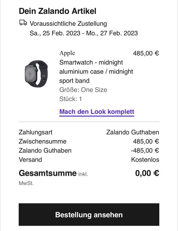[CB] Apple Watch Series 8 45 mm Midnight Modell für 426.80€