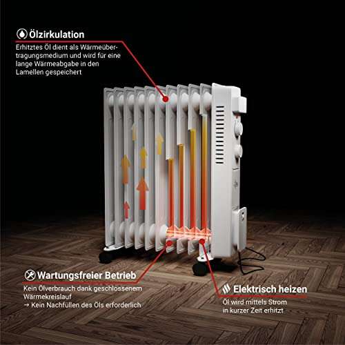 SUNTEC elektrische Heizung Ölradiator HotSafePro 2500 Watt heater ultra power Elektroheizung