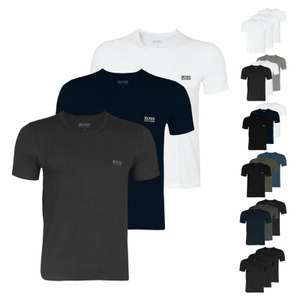 3er Pack HUGO BOSS Herren T-Shirts Shirt kurzarm Crew-Neck V-Neck