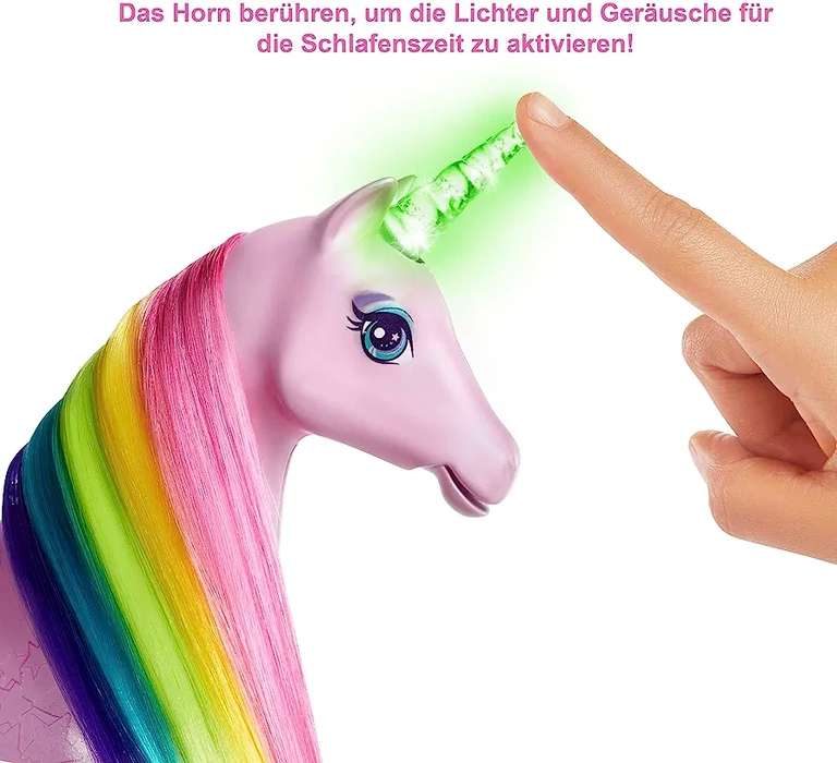 [Amazon Prime] - Barbie Dreamtopia Einhornpuppe GWM78, Rainbow Magic Light Einhorn mit 25+ Licht- und Soundeffekten