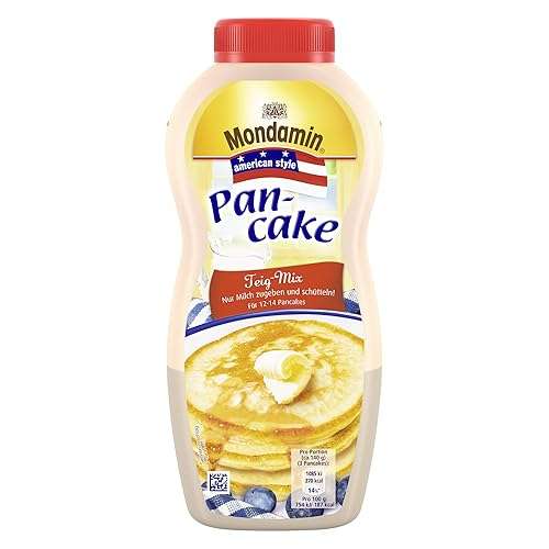 Mondamin American Style Pancake Teig-Mix für 12 bis 14 leckere Pfannkuchen nur Milch zugeben und schütteln 8x 215 g (12,74€ mit Sparabo))