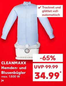 Kaufland CleanMaxx Hemdenbügler 1800W für 34,99€