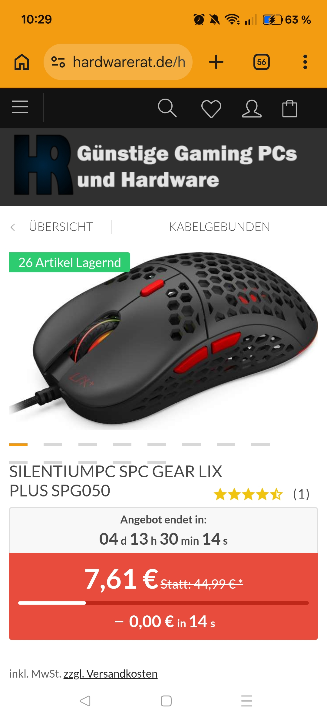 SilentiumPC SPC Gear LIX Plus SPG050 Maus