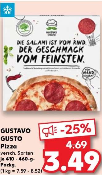 Gustavo Gusto Steinofen-Pizza verschiedene Sorten bei Kaufland