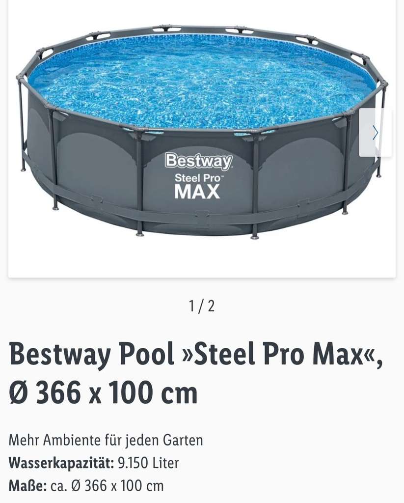 Bestway Pool »Steel Pro Max«, Ø 366 x 100 cm | mydealz | Swimmingpools