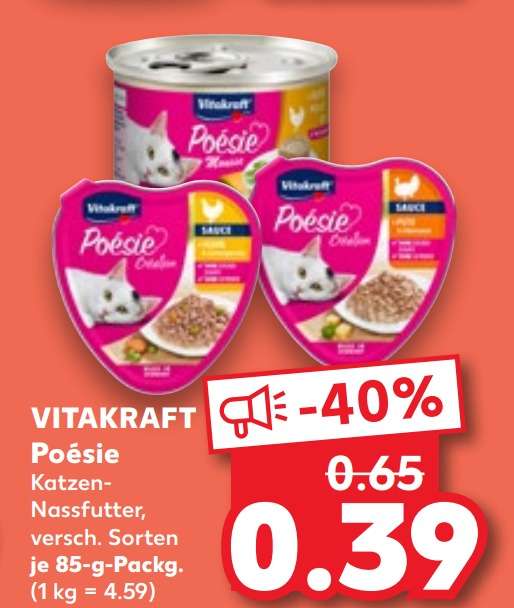 Vitakraft Posie Katzen-Nassfutter 85 g  2 Rabatt ab 7 bei Kaufland,  0,39 aktuell - at Kaufland | mydealz