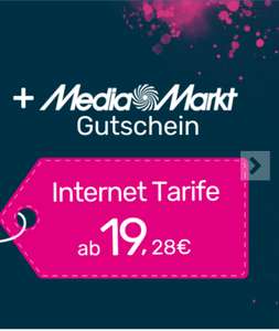 100€ MediaMarkt Gutschein für Telekom DSL Tarife; 150€ für Glasfaser = aktuelle Bestpreise z.B. Magenta M 20,53€/Monat + 100€ Gutschein
