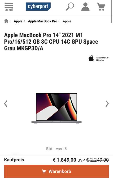 MacBook Pro 14 2021 M1 Pro /16/512
