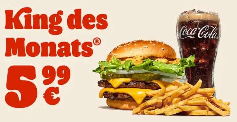 Burger King - King des Monats Big King Menü (Plant-Based oder Fleisch)