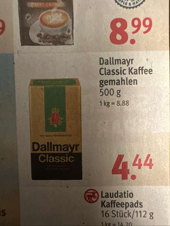 [Rossmann] Dallmayr Classic Kaffee gemahlen mit 10% Coupon