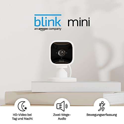 Blink Mini – Kompakte, smarte Plug-in-Sicherheitskamera für innen, 1080p-HD-Video, Nachtsicht, Zwei-Wege-Audio, Bewegungserfassung