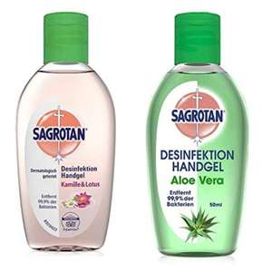 (Prime Spar-Abo) Sagrotan Hand-Desinfektionsgel Kamille/Lotus oder Aloe Vera 50ml
