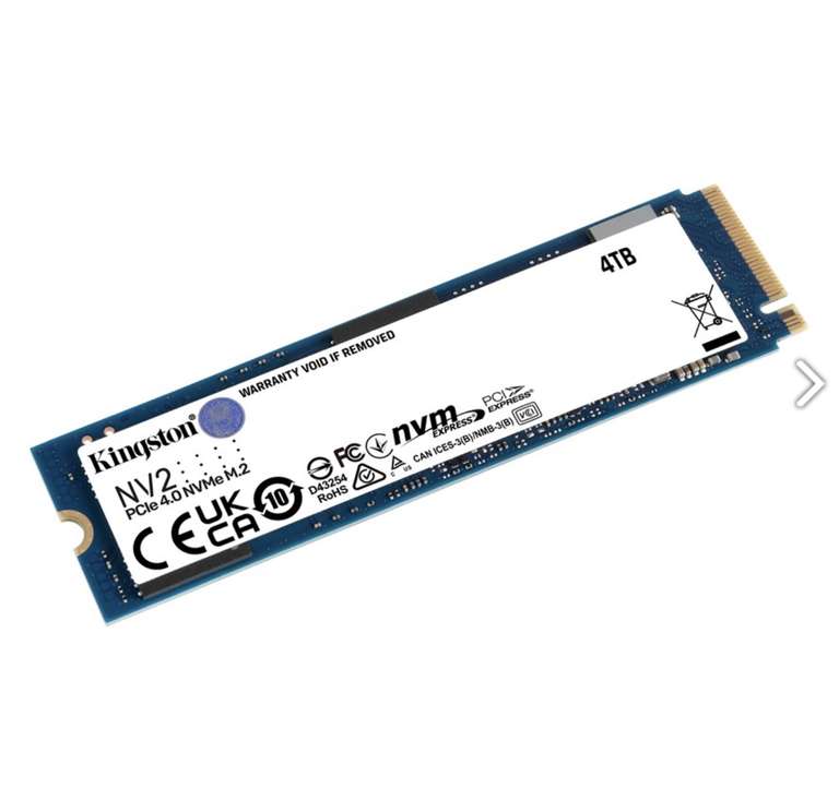 4TB - Kingston NV2 PCI-E 4.0 M.2 NVMe SSD - zur Zeit günstigste 4TB PCI-E 4.0 SSD (R/W: 3.500/2.800 MB/s)