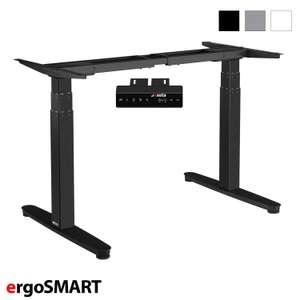 exeta ergoSMART Sitz-Steh-Schreibtisch (höhenverstellbarer Schreibtisch, dreistufig, zwei Motoren) in 3 Farben