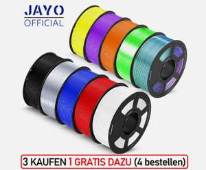 Jayo 3D Drucker Filament (Kaufe 4, zahle nur 3): PLA (Matt, Leuchtend)/PLA+/PLA(+) Silk, PETG, ABS/ASA, TPU/TPU Silk & Holz
