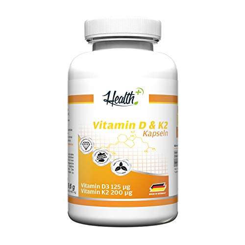 50% Rabatt auf Vitamin D3 & K2 [Made in Germany] von Health+ Zec+ auf Amazon
