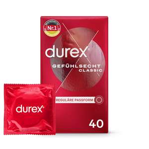 Durex Gefühlsecht Classic, 40 Kondome kostenloser Versand + kostenloses Gleitgel.