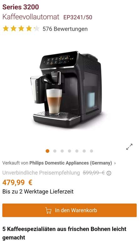 Series 3200 Lattego. Bei Philips.de mit Gutschein für 384€.