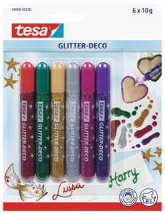 tesa Glitter Deco Glitzerstift, Classic Colors 6 Stück für 3,49€ (Prime/Müller Abh)