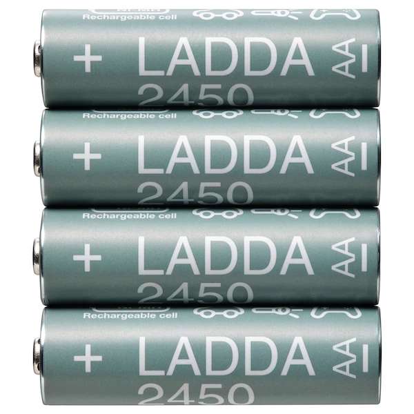 [Ikea Family] Ladda Ni-MH Akku (wie Eneloop) AA (HR6) 2450mAh (oder 1900mAh) - AAA (HR03) 750mAh 4er Pack Batterien