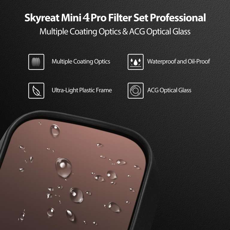 Skyreat 6 Pack ND Filter Set für DJI Mini 4 Pro (ND8/16/32/64/128/CPL)