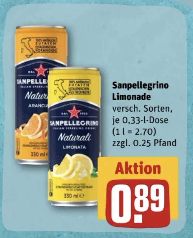 ~Rewe LOKAL~ Sanpellegrino Limonade im Angebot und Marktguru gibt 0,30€ Cashback