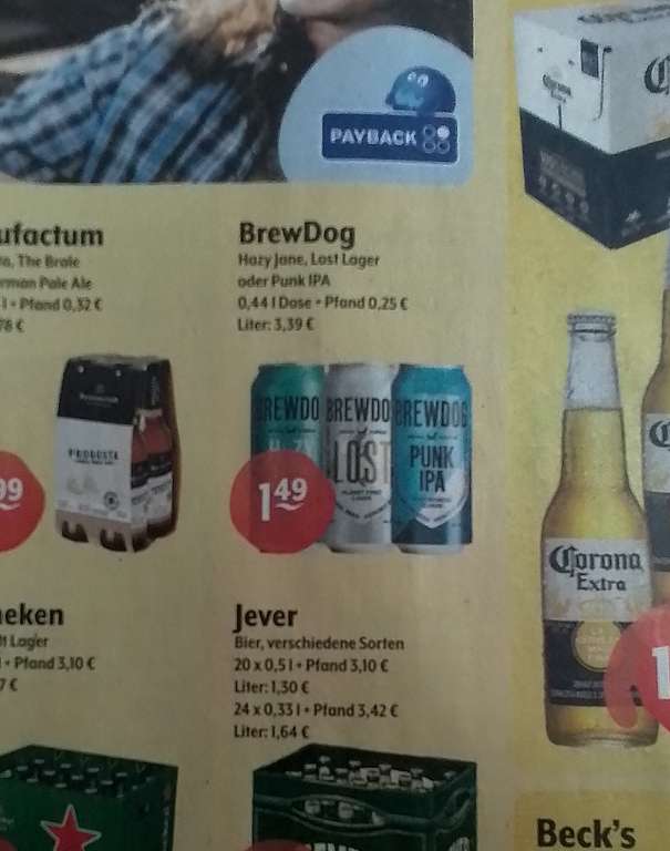 Brewdog: Punk, Hazy Jane oder Lost. 440ml für 1,49€ + 0,25€ Pfand (LOKAL)