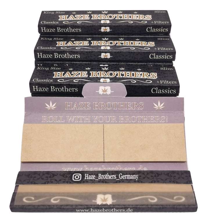 32x Packungen a 33 King Size Longpapers + 33 Tips unbleached nur 25 € inkl. Versand Haze Brothers Blättchen