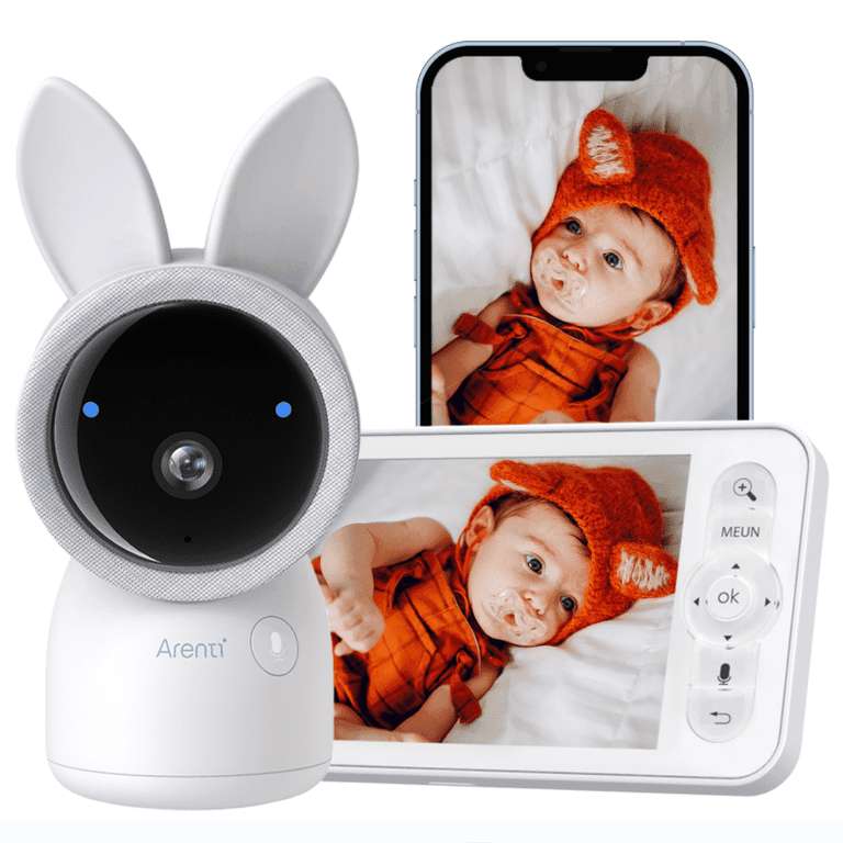 Arenti AInanny 2K Ultra HD Video Schwenk-Neige-Babyphone mit 5'' LCD-Bildschirm
