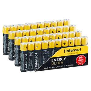 Intenso 7501510 Energy Ultra AAA Micro LR03 Alkaline Batterien, gelb-schwarz, AAA Micro 40er Pack
