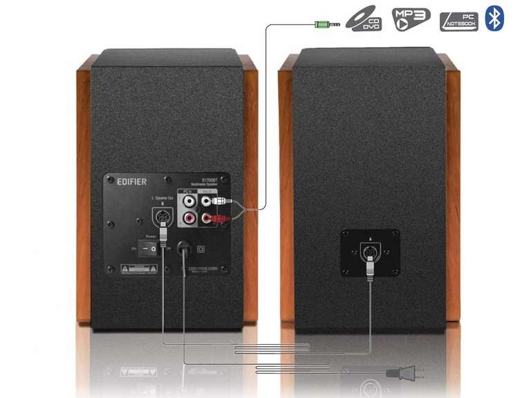 Edifier Aktiv-Lautsprecher R1700BT (2x 33W, 2-Wege, 2x Cinch-In, Bluetooth, 154x254x214mm)