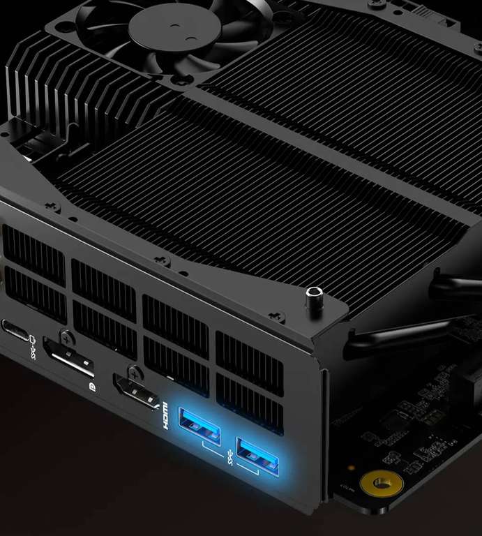 Minisforum ITX-Mainboard in Kombination mit AMD Ryzen 7 7745HX CPU (8 Kerne, 16 Threads, bis 5,1GHz), Radeon 610M, freier PCIe 5.0 x16 Slot