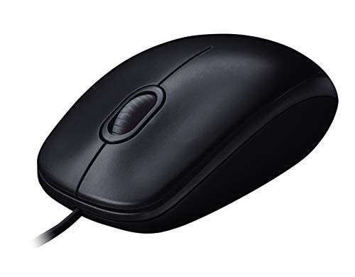 Logitech M90 Maus mit Kabel, 1000 DPI Sensor, USB-Anschluss, 3 Tasten, Für Links- und Rechtshänder, PC/Mac - Grau (Prime)