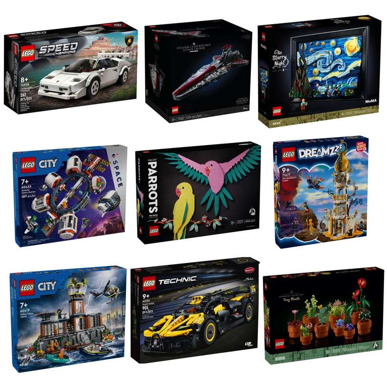 Alternate LEGO Week | z.B. LEGO S.C. - Lamborghini Countach (76908) / 75367 / 21333 / 60433 / 31211 / 71477 / 60419 / 10329 / 42151 / uvm.