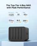 130° - TerraMaster F4-424 Pro 4-Bay NAS (Intel Core i3-N305, 32GB DDR5, 2x 2.5GbE, 2x M.2 NVMe)