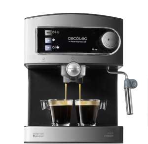 Cecotec Cumbia Power Espresso 20 Barista (2900W, 2 Heizsysteme, 20-bar-Druckpumpe, Manometer, Doppelauslassfilterhalter & 2 Filter Basic)