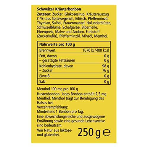 [PRIME/Sparabo] Ricola Schweizer Kräuterzucker-Bonbons, 250g Dose Original Schweizer Kräuter-Bonbons, 13 Alpenkräuter & wohltuendes Menthol