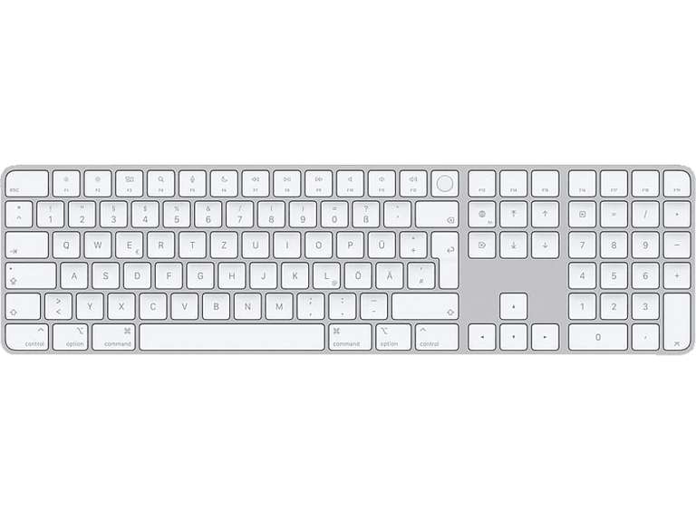[MM/Amazon] Apple Magic Keyboard mit Touch ID und Ziffernblock für Mac mit Apple Chip, weiß/silber, DE MK2C3D/A
